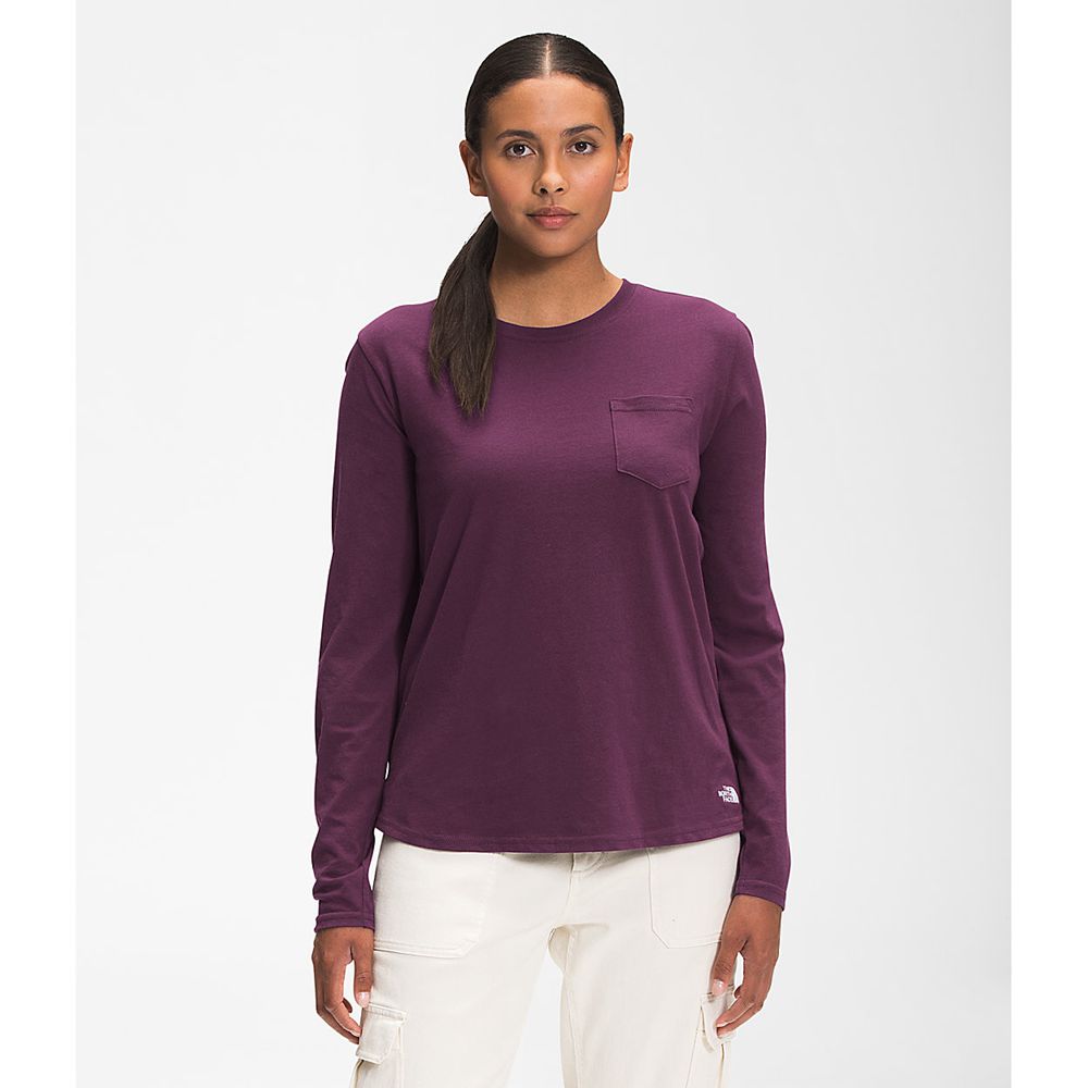 The North Face Long Sleeve Womens Australia - The North Face Long Sleeve Woodmont Pocket Burgundy /